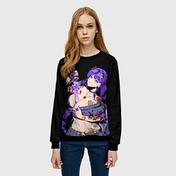 Свитшот женский Сегун Райден балл модная с мечом genshin impact, цвет: 3D-черный — фото 2