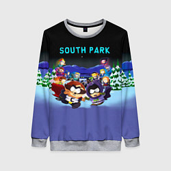 Свитшот женский Енот и его команда - противостояние Южный Парк, цвет: 3D-меланж