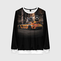 Свитшот женский Мерседес АМГ в стиле Loft, цвет: 3D-белый