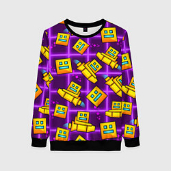 Свитшот женский Geometry Dash: Violet Space, цвет: 3D-черный