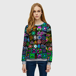 Свитшот женский Geometry Dash: Heroes, цвет: 3D-меланж — фото 2