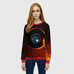 Свитшот женский SPACE X сингулярность, цвет: 3D-красный — фото 2