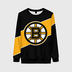 Свитшот женский Бостон Брюинз, Boston Bruins, цвет: 3D-черный