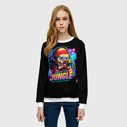 Свитшот женский Predator in the jungle, цвет: 3D-белый — фото 2
