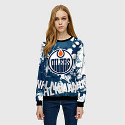 Свитшот женский Эдмонтон Ойлерз Edmonton Oilers, цвет: 3D-черный — фото 2