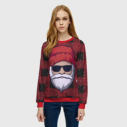 Свитшот женский SANTA HIPSTER САНТА ХИПСТЕР, цвет: 3D-красный — фото 2