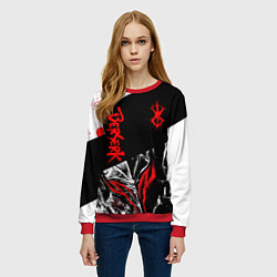 Свитшот женский Берсерк черная маска с логотипом, цвет: 3D-красный — фото 2