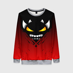 Свитшот женский Geometry Dash: Demon Smile, цвет: 3D-меланж