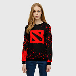 Свитшот женский DOTA 2 БРЫЗГИ КРАСОК ДОТА 2 ЛОГО, цвет: 3D-черный — фото 2