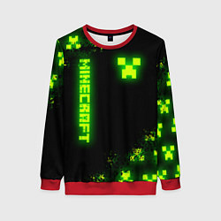 Женский свитшот MINECRAFT NEON LOGO CREEPER