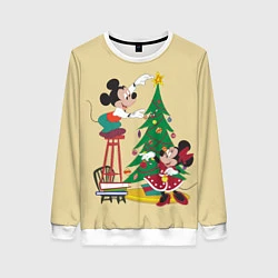 Свитшот женский Happy New Year Mickey and Minnie, цвет: 3D-белый