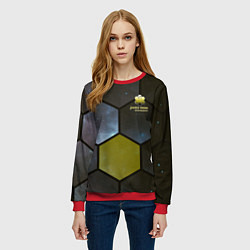 Свитшот женский JWST space cell theme, цвет: 3D-красный — фото 2