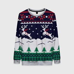 Свитшот женский СВИТЕР С ОЛЕНЯМИ DEER SWEATER, цвет: 3D-меланж