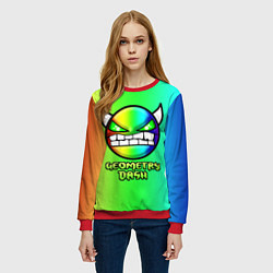 Свитшот женский Geometry Dash, цвет: 3D-красный — фото 2