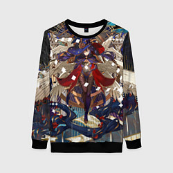 Свитшот женский Мона магическая ведьма геншин, цвет: 3D-черный