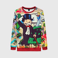 Свитшот женский Alec Monopoly ART, цвет: 3D-красный