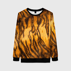 Свитшот женский Шкура тигра 2022, цвет: 3D-черный
