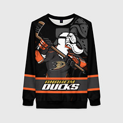 Свитшот женский Анахайм Дакс, Anaheim Ducks, цвет: 3D-черный