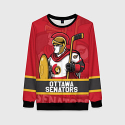 Свитшот женский Оттава Сенаторз, Ottawa Senators, цвет: 3D-черный
