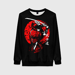 Свитшот женский МОТО САМУРАЙ С КАТАНОЙ JAPAN SAMURAI, цвет: 3D-черный