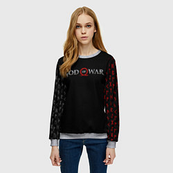 Свитшот женский GOD OF WAR LOGO, РУНЫ, цвет: 3D-меланж — фото 2