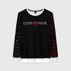 Свитшот женский GOD OF WAR LOGO, РУНЫ, цвет: 3D-белый