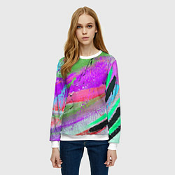 Свитшот женский Красочный взрыв, цвет: 3D-белый — фото 2