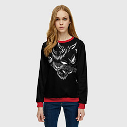 Свитшот женский Drain Face, цвет: 3D-красный — фото 2