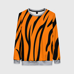 Свитшот женский Текстура тиграtiger, цвет: 3D-меланж