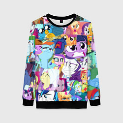 Свитшот женский My Little Pony Персонажи, цвет: 3D-черный