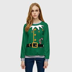 Свитшот женский Christmas Elf Outfit, цвет: 3D-меланж — фото 2