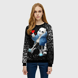Свитшот женский НОВОГОДНИЙ САНС UNDERTALE НОВЫЙ ГОД, цвет: 3D-черный — фото 2