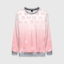 Свитшот женский ГЕНШИН ИМПАКТ ЯПОНИЯ САКУРА ЦВЕТОК, цвет: 3D-меланж