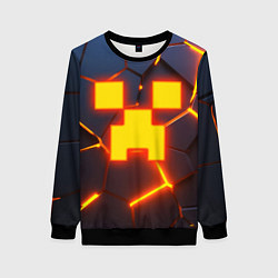 Свитшот женский ОГНЕННЫЙ КРИПЕР 3D ПЛИТЫ FIRE CREEPER, цвет: 3D-черный