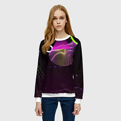 Свитшот женский Яркая геометрия, цвет: 3D-белый — фото 2