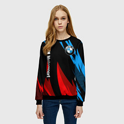 Свитшот женский BMW Логотип Узор, цвет: 3D-черный — фото 2