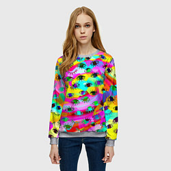 Свитшот женский Психоделические взгляды, цвет: 3D-меланж — фото 2