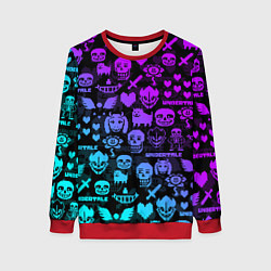 Женский свитшот UNDERTALE NEON PATTERN УЗОР