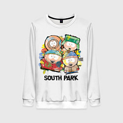 Свитшот женский South Park - Южный парк краски, цвет: 3D-белый