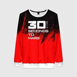 Свитшот женский 30 Seconds to Mars: Брызги, цвет: 3D-белый