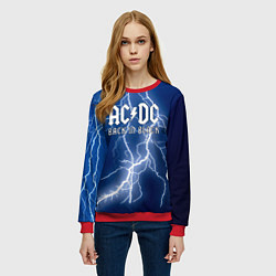 Свитшот женский ACDC гроза с молнией, цвет: 3D-красный — фото 2