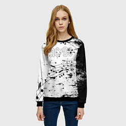 Свитшот женский ACDC - Музыкальные ноты, цвет: 3D-черный — фото 2