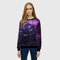 Свитшот женский Джинкс Паудер - Jinx Powder, цвет: 3D-черный — фото 2