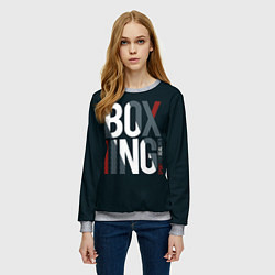 Свитшот женский Бокс - Boxing, цвет: 3D-меланж — фото 2