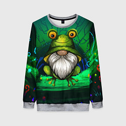 Свитшот женский Гном - лягушка, цвет: 3D-меланж