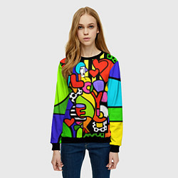 Свитшот женский Romero Britto - love you, цвет: 3D-черный — фото 2