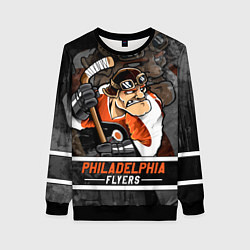 Свитшот женский Филадельфия Флайерз, Philadelphia Flyers, цвет: 3D-черный