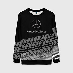 Свитшот женский Mercedes-Benz шины, цвет: 3D-черный