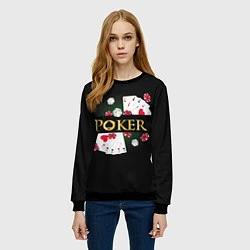 Свитшот женский Покер POKER, цвет: 3D-черный — фото 2