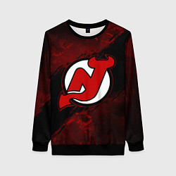 Свитшот женский New Jersey Devils, Нью Джерси Девилз, цвет: 3D-черный